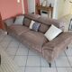 Newport 3-seater taupe microfibre sofa