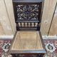 6 High Era chairs in carved solid oak and rattan caning.