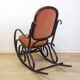 Bentwood pink capitonnée upholstered rocking chair for gasisa, spain, 1960's