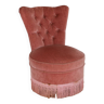 Powder pink fireside chair with fringes