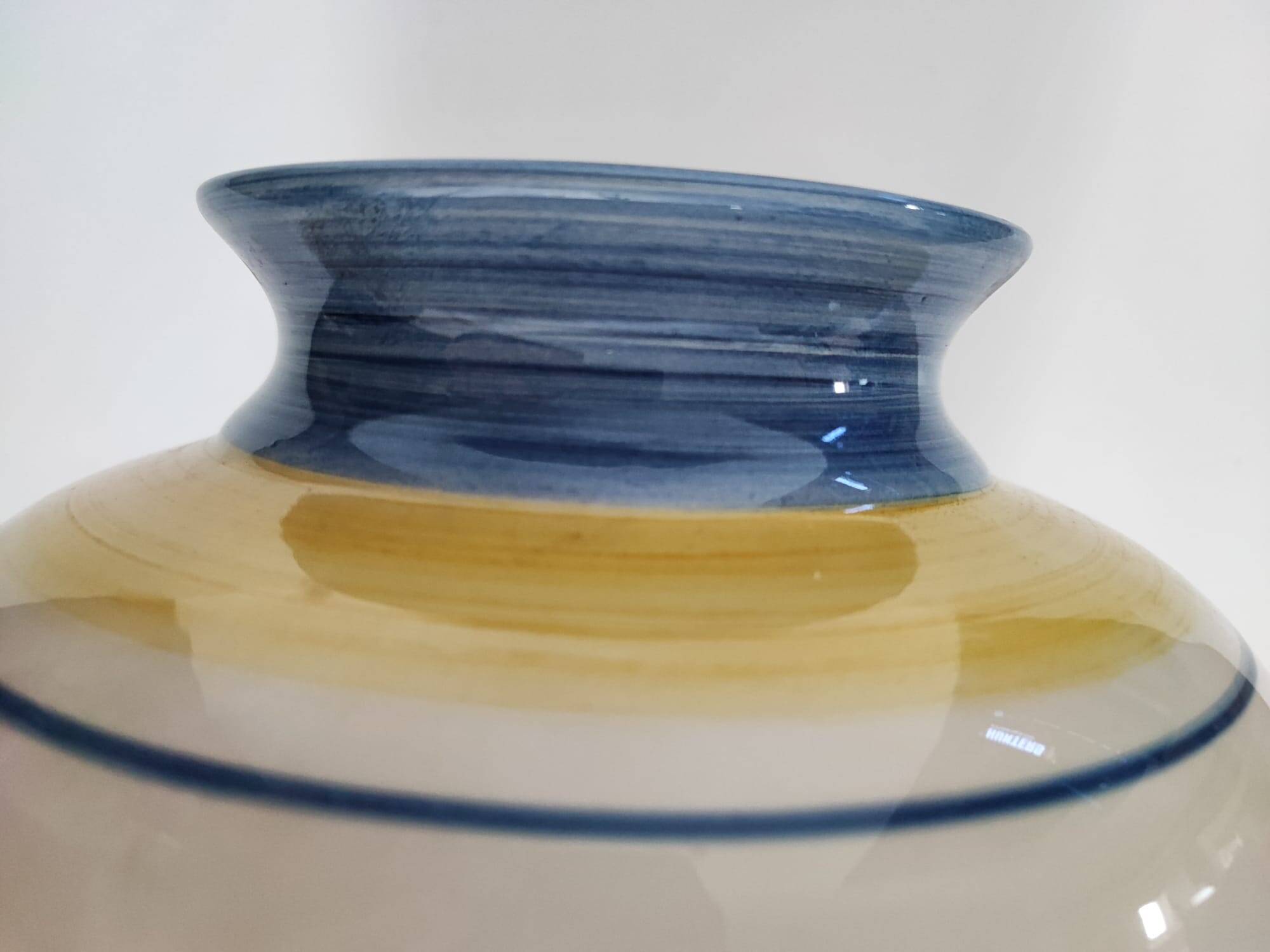 Hand-painted ceramic vase with floral decoration – H 33 cm