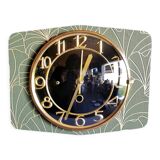 Rectangular silent vintage wall pendulum pendulum clock "golden green black"