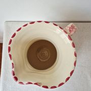 Vase/Pichet en céramique citron & pois - Vintage