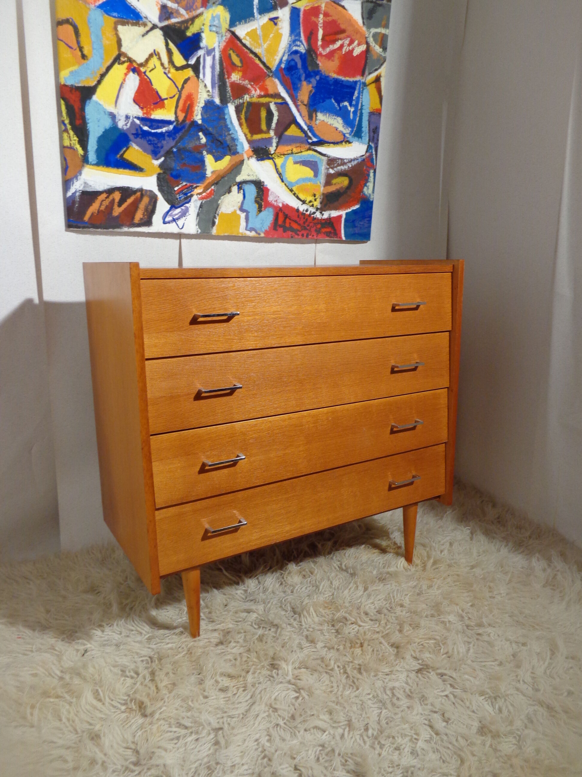 Vintage dresser of the 60s in light wood