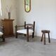 Three-legged shepherd stool oak