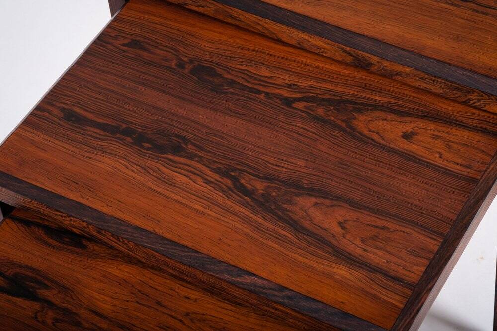 Mid-Century Nesting Tables in Rosewood by Johannes Andersen for Silkeborg, 1960, Set of 3