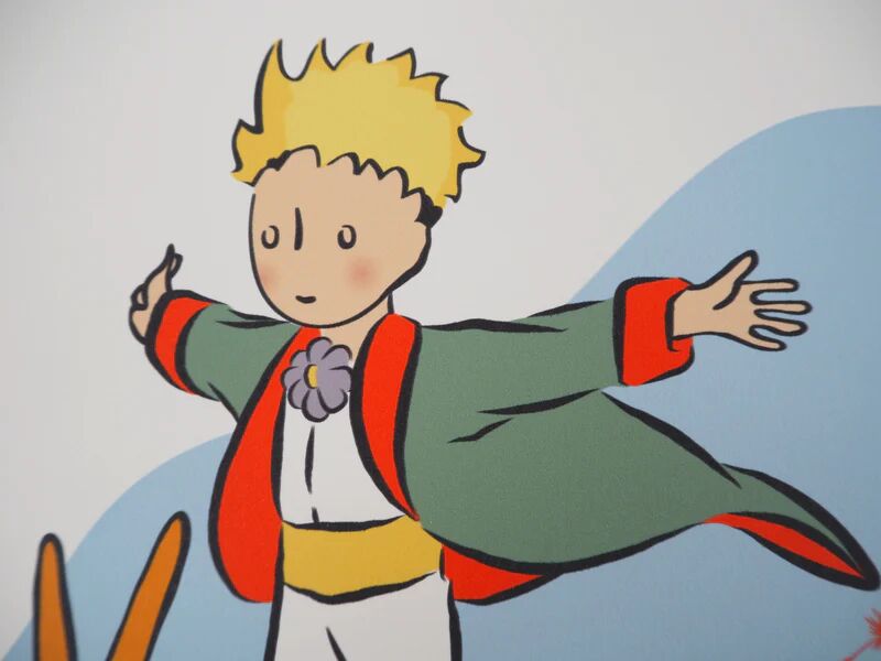 Antoine de Saint-Exupéry : Le Petit Prince et son ami le renard, lithographie