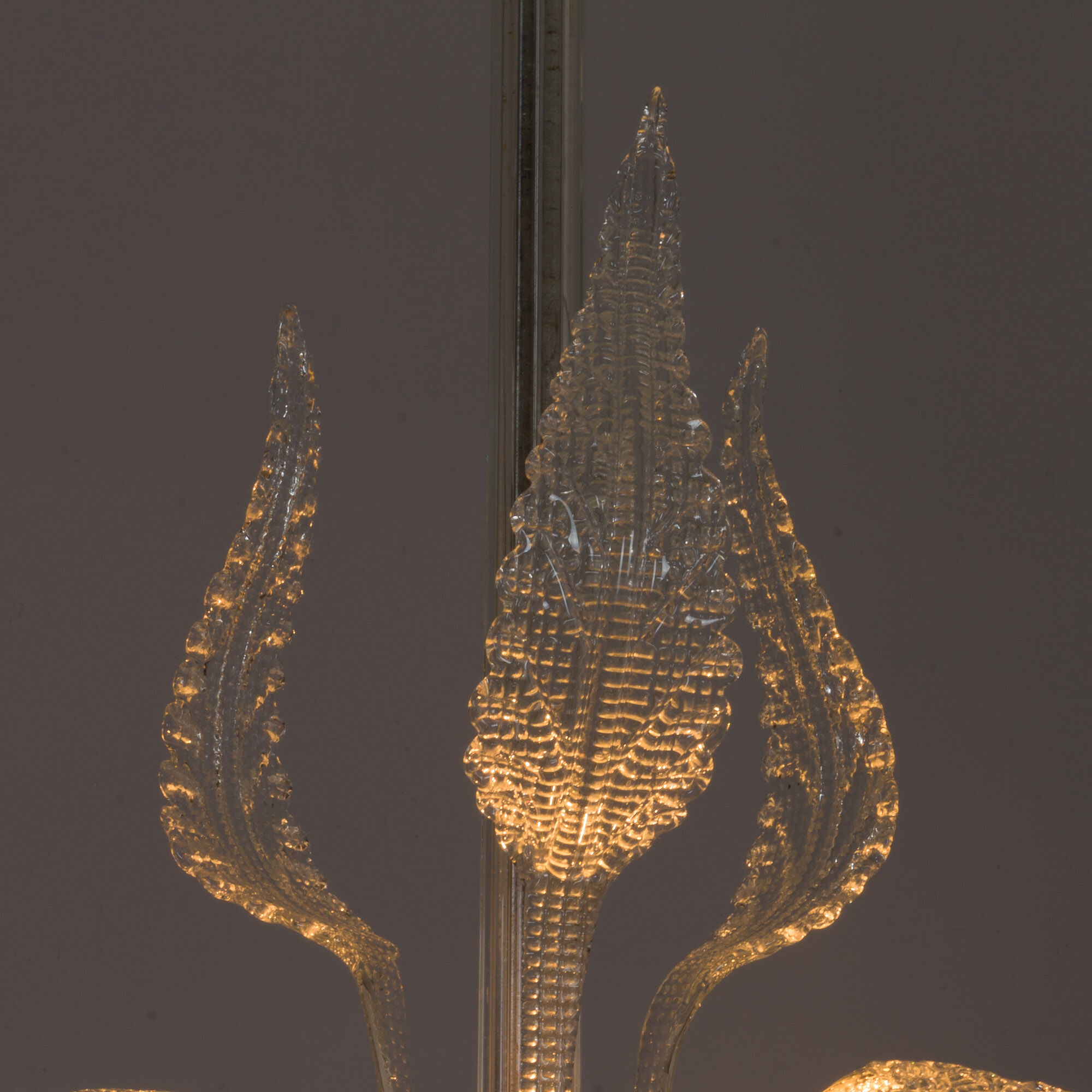 Murano glass leaves chandelier, Italy 1950