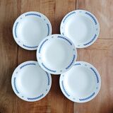 Set of 5 Lustucru deep plates