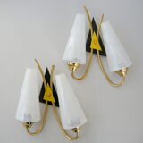 Pair of vintage wall lamps 1950