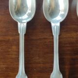 4 old large pointed spoons Christofle silver metal