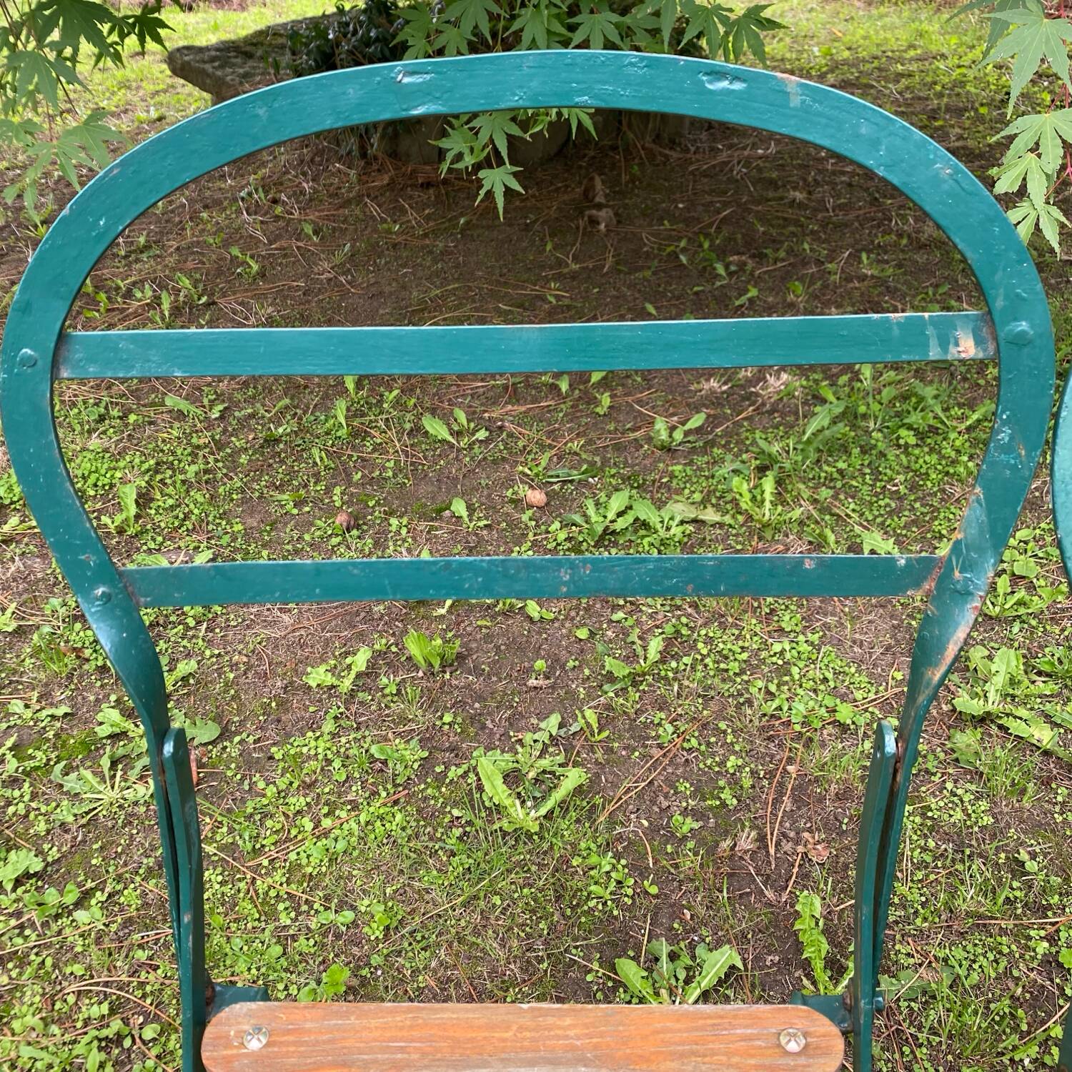Old folding patio garden chairs