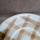 Set of 6 vintage deep plates Moulin des Loups – Checkered pattern
