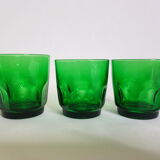 Lot of 6 vintage glasses (4-2) emerald green