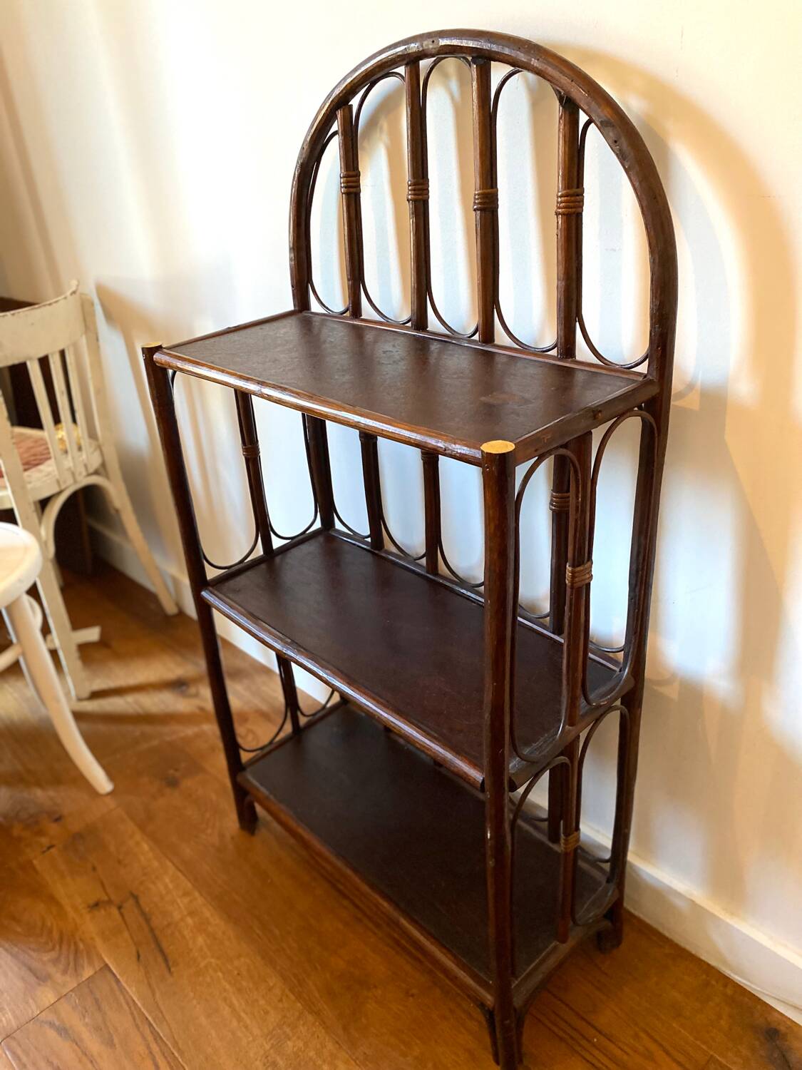 Vintage rattan bookcase