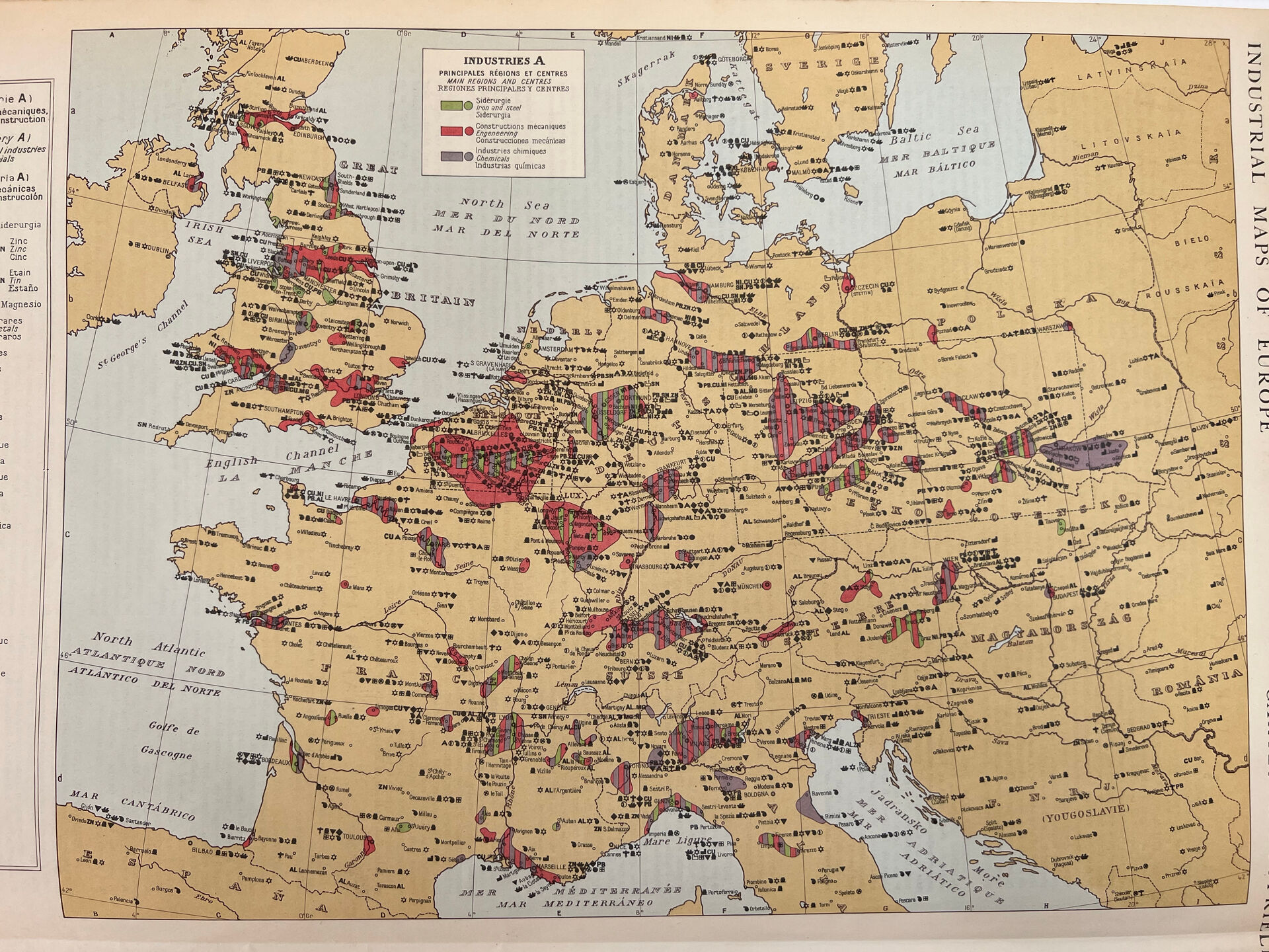 Cartes industrielles de l’Europe — Double planche originale
