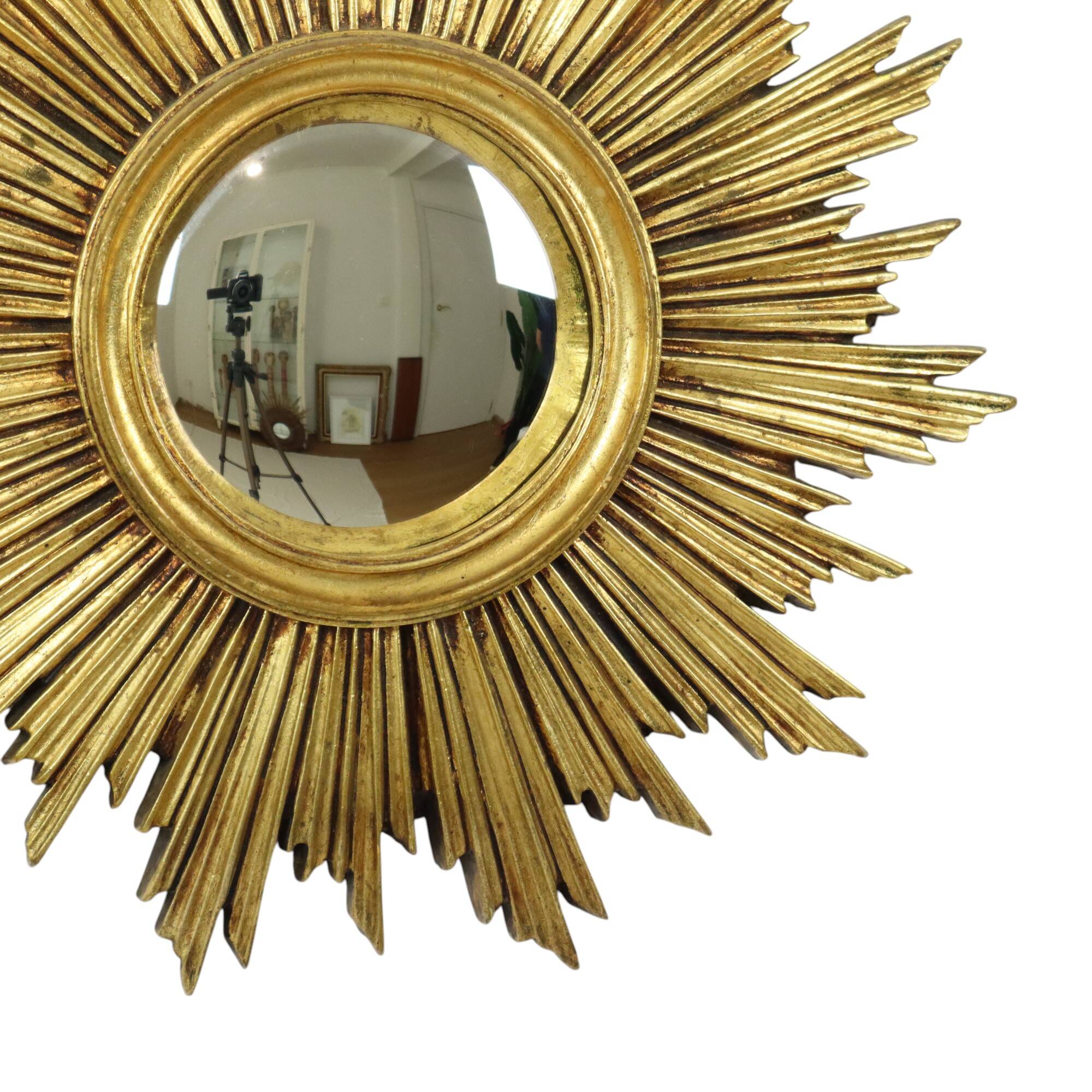 Vintage Sunburst Mirror Sun Mirror Gold Leaf Sixties 42cm