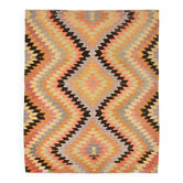 Tapis Kilim noué à la main orange délavé 6x7,