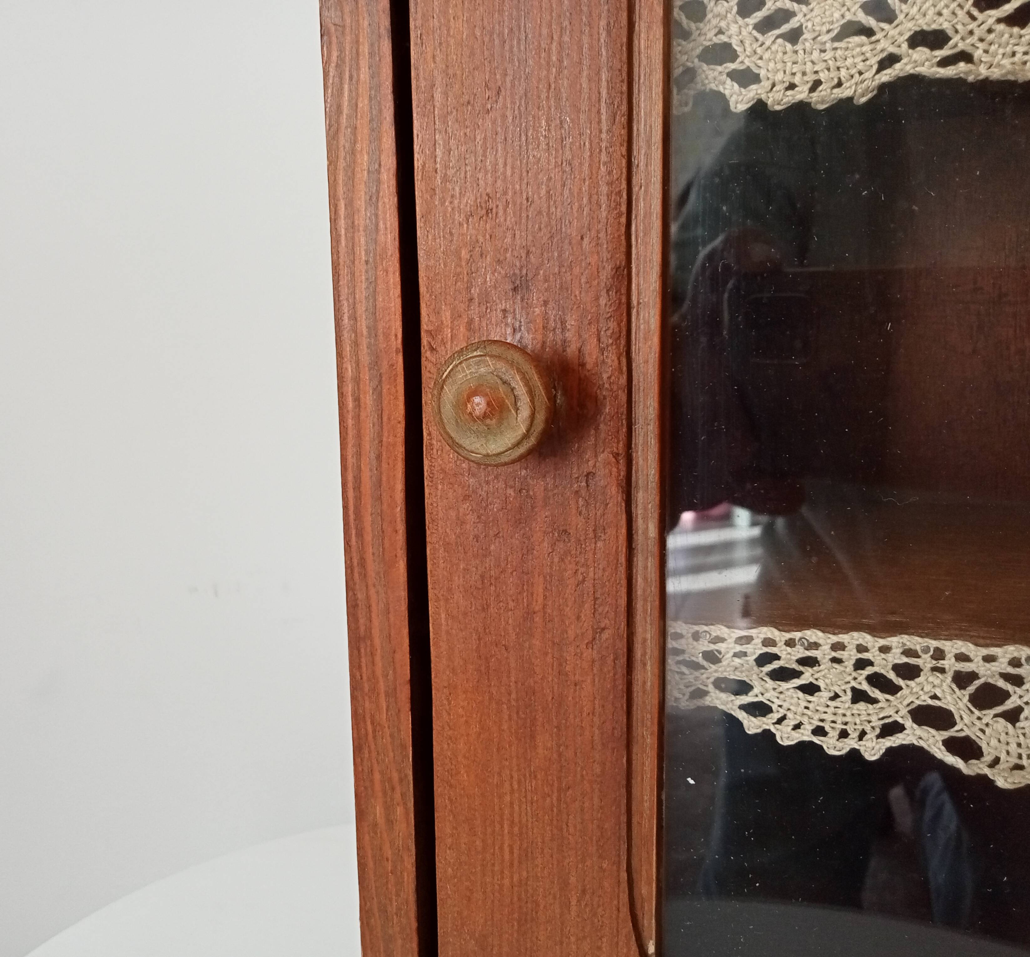 Old bathroom cabinet from the 40s in solid oak
