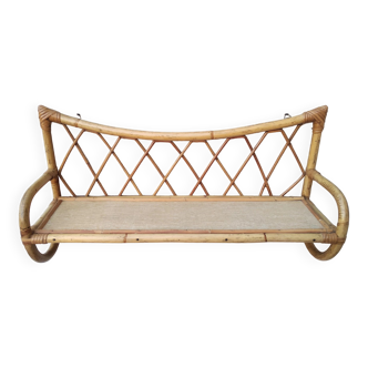 Rattan wall shelf from the 60s