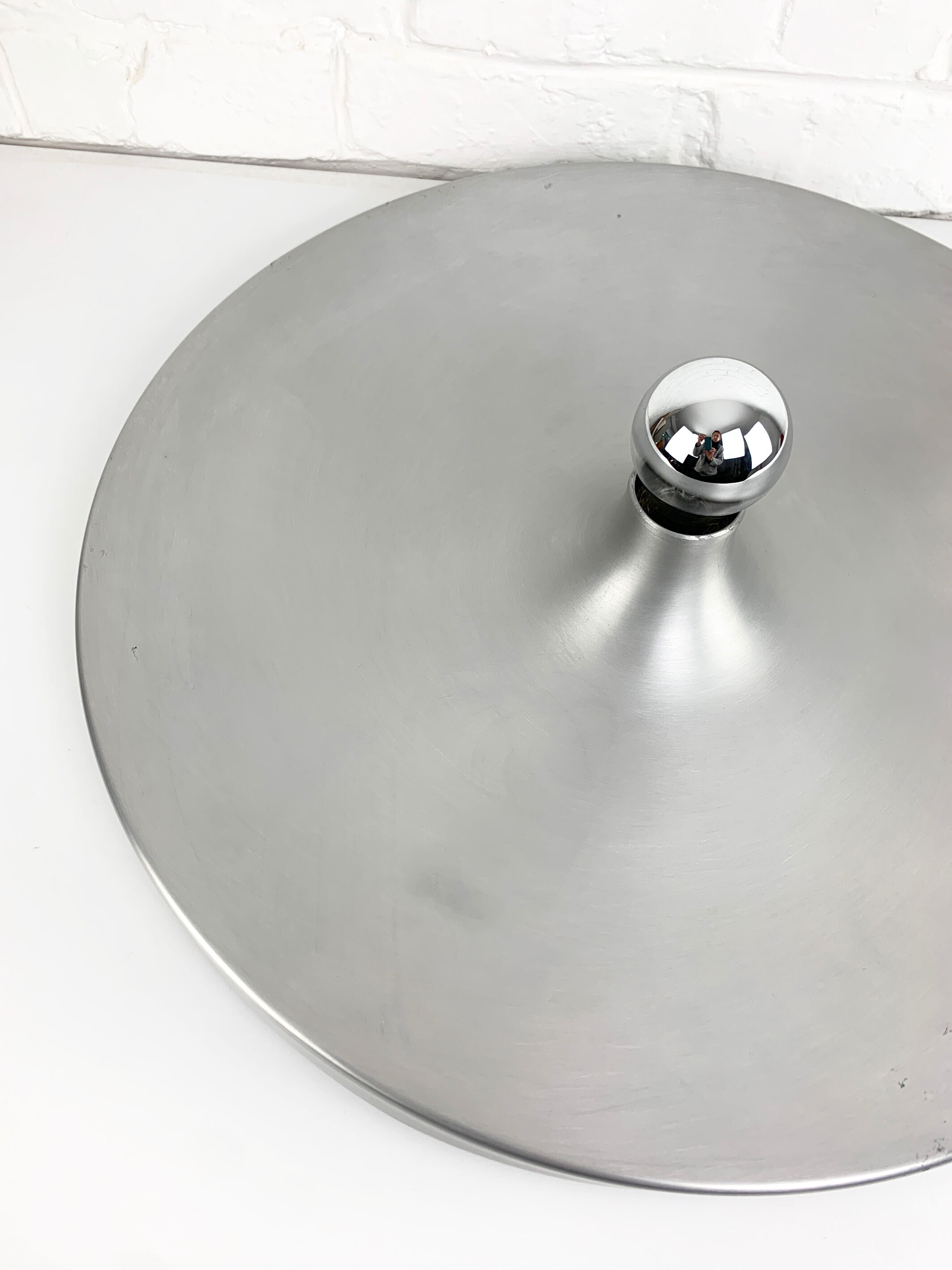Space age aluminum wall lamp by Staff Leuchten, flush light, 1960-70s