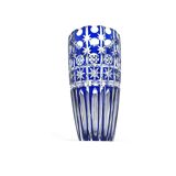 Cobalt blue cut crystal bohemian vase, 1960s