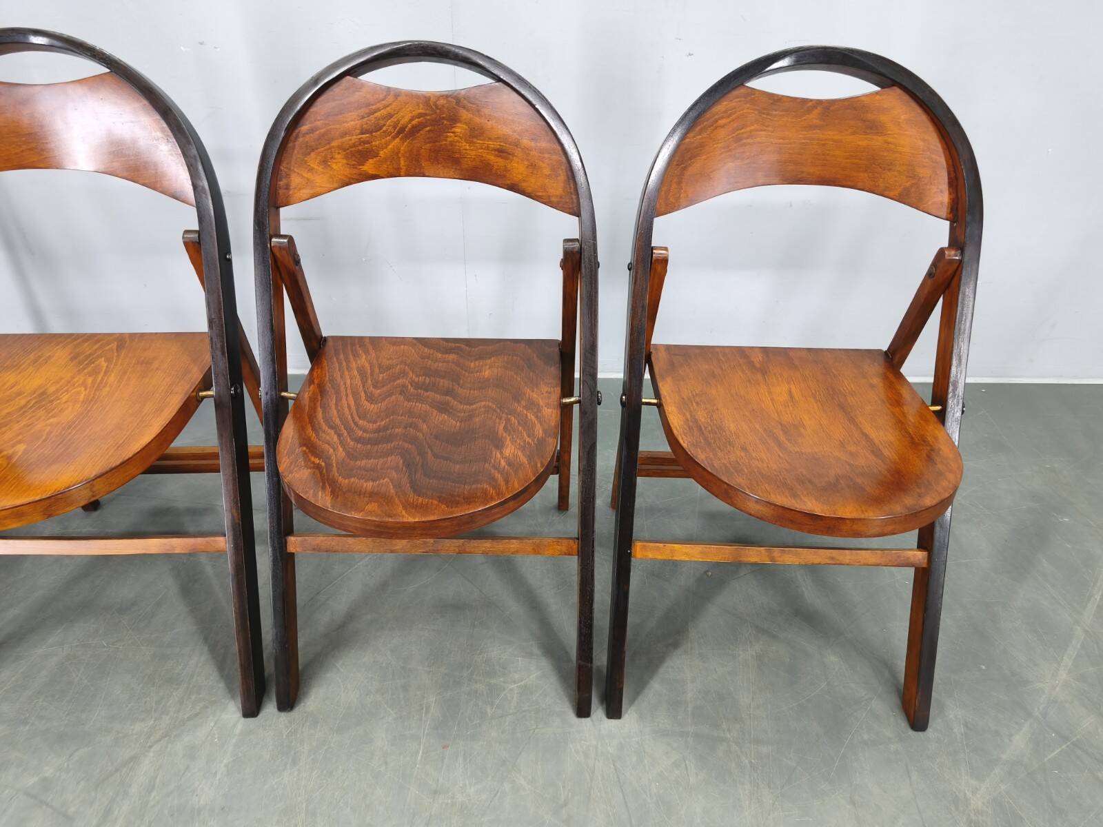 Set of Four Bauhaus Folding Chairs B751 by Ligna, Czechoslovakia 1930s