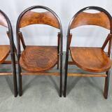 Set of Four Bauhaus Folding Chairs B751 by Ligna, Czechoslovakia 1930s