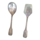 A pair of vintage silver-plated metal serving cutlery (shell).