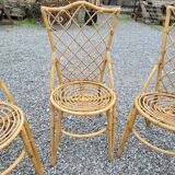 7 vintage rattan chairs