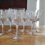 Service of 8 chiseled crystal glasses