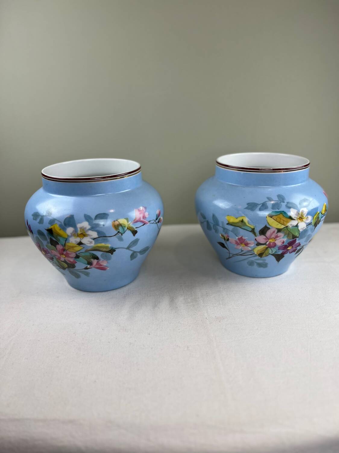 Pair of antique plant pots