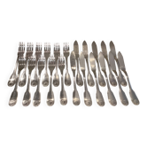 11 fourchettes 11 couteaux à poisson métal argenté Christofle Vendome