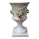 Vase italien ancien en céramique style barbotine à décor de roses