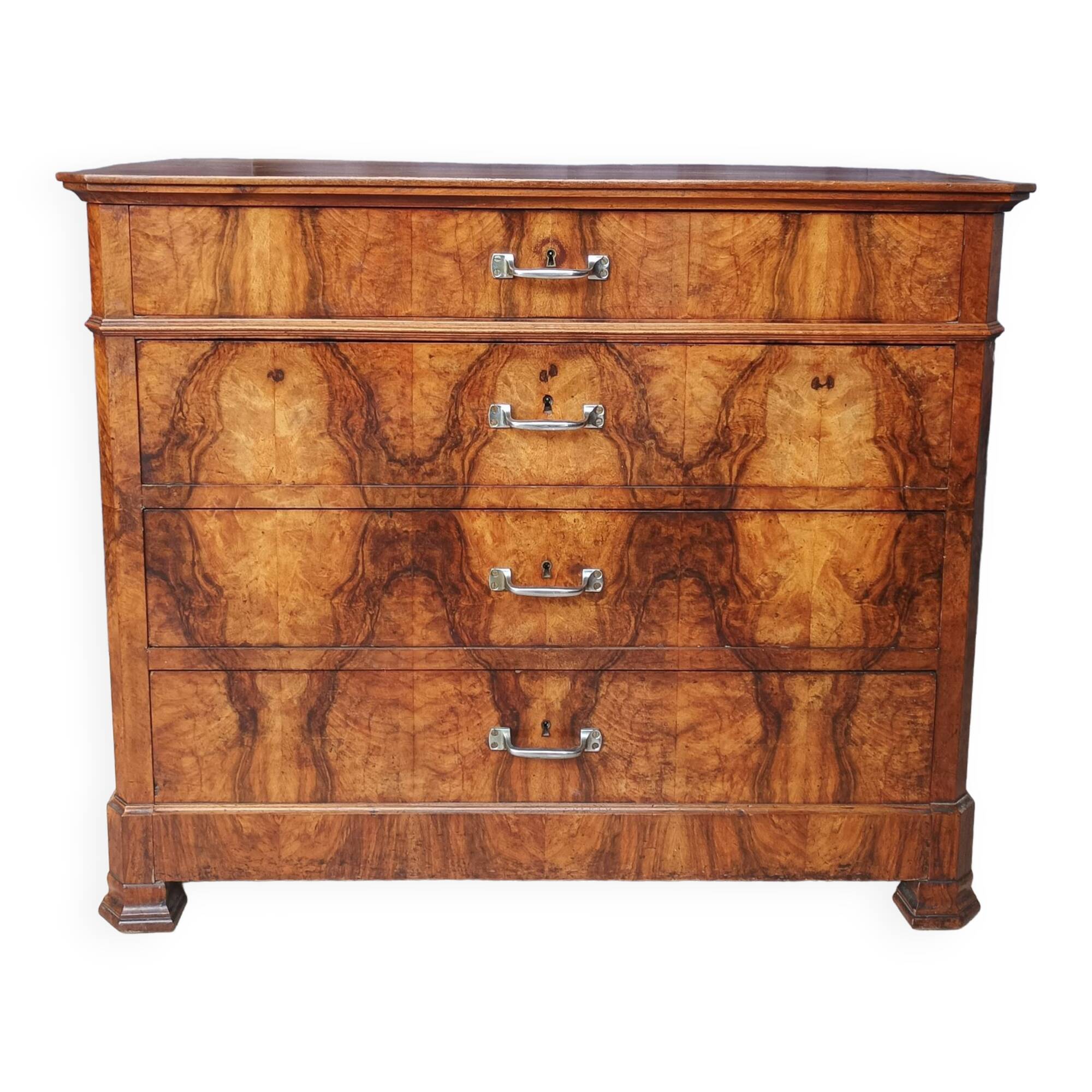 Louis Philippe chest of drawers in walnut bramble