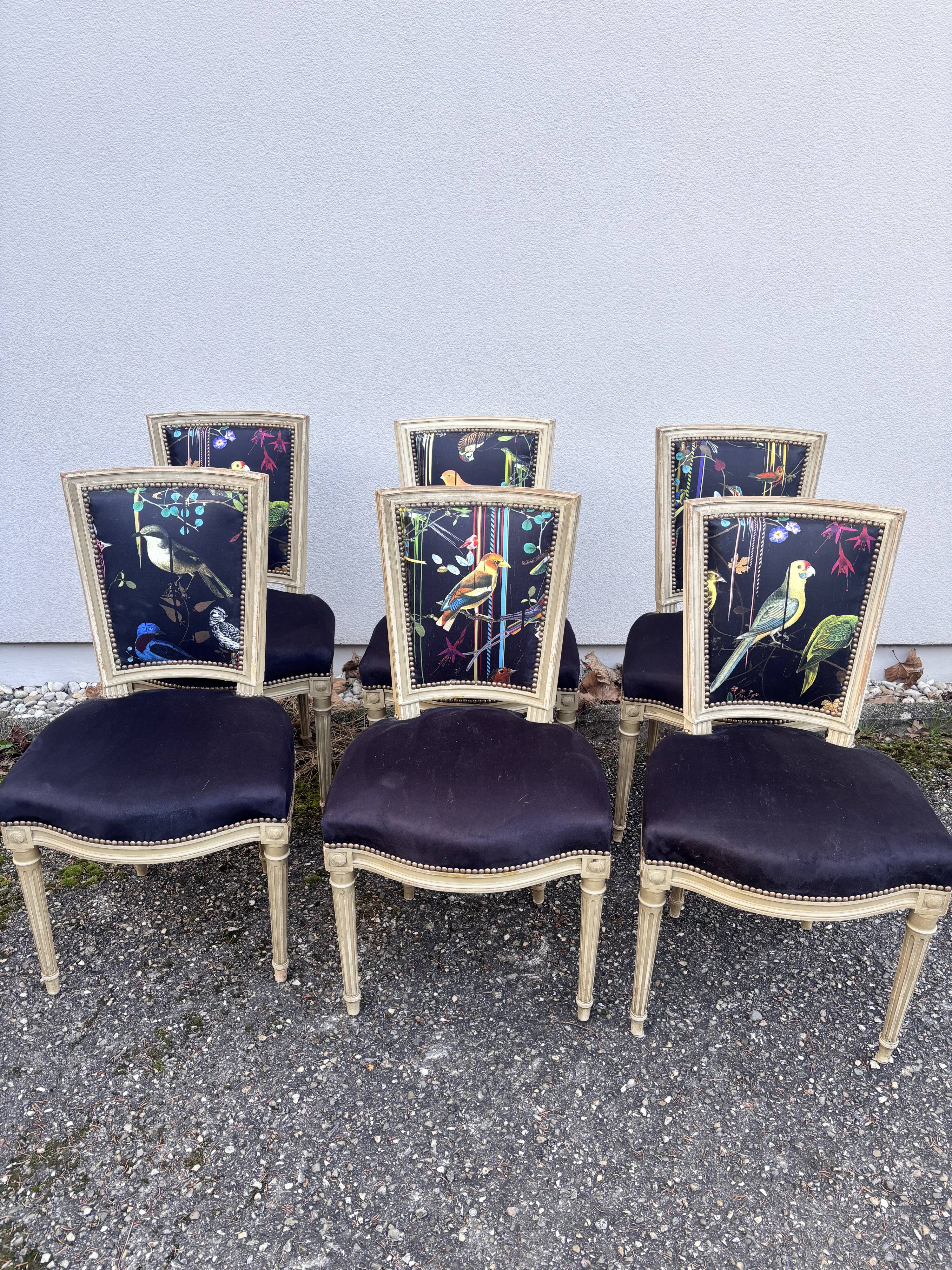 Set of 6 Louis XVI dining chairs