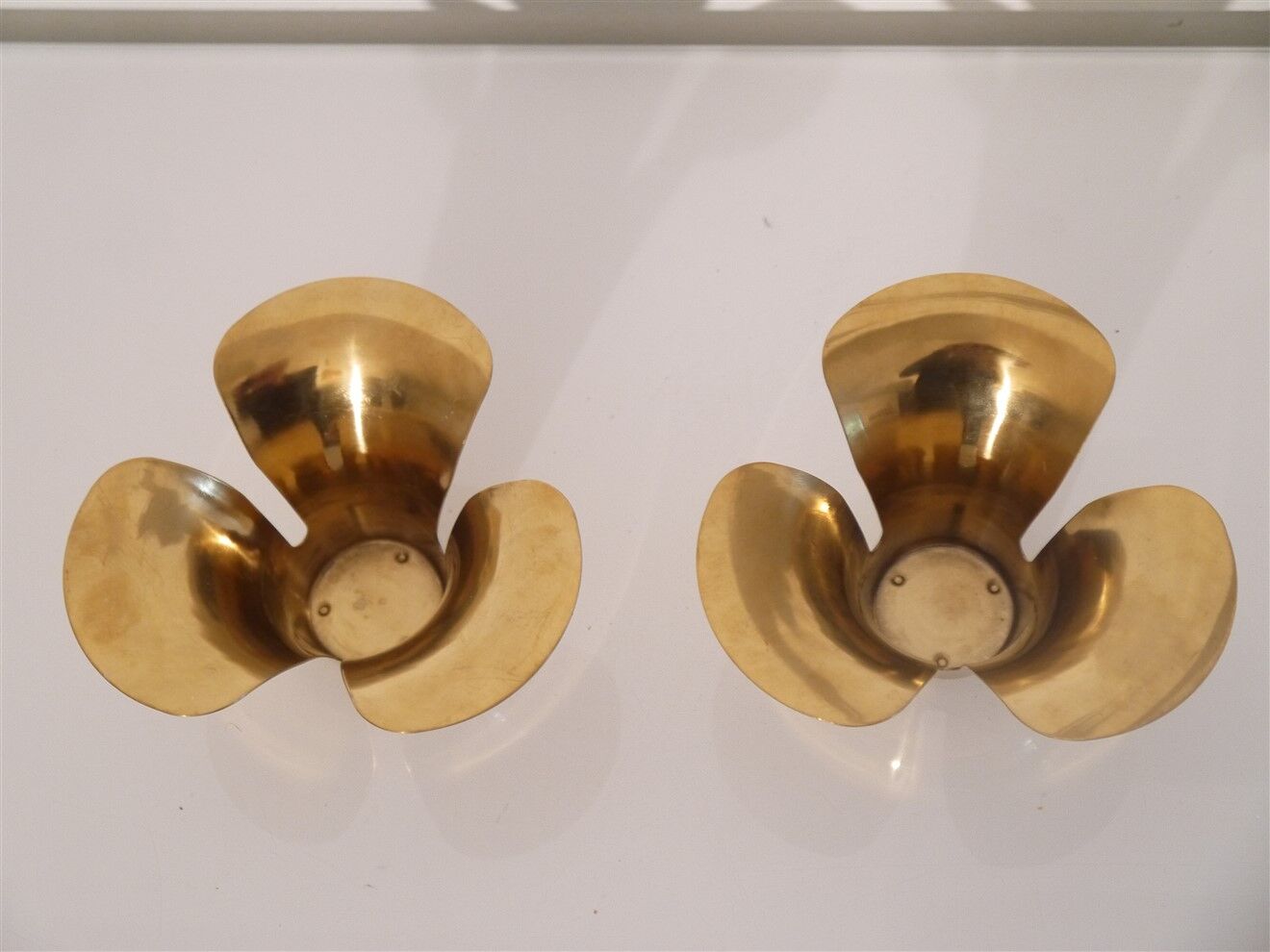 Pair of Scandinavian brass candle holders 1970