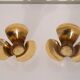 Pair of Scandinavian brass candle holders 1970