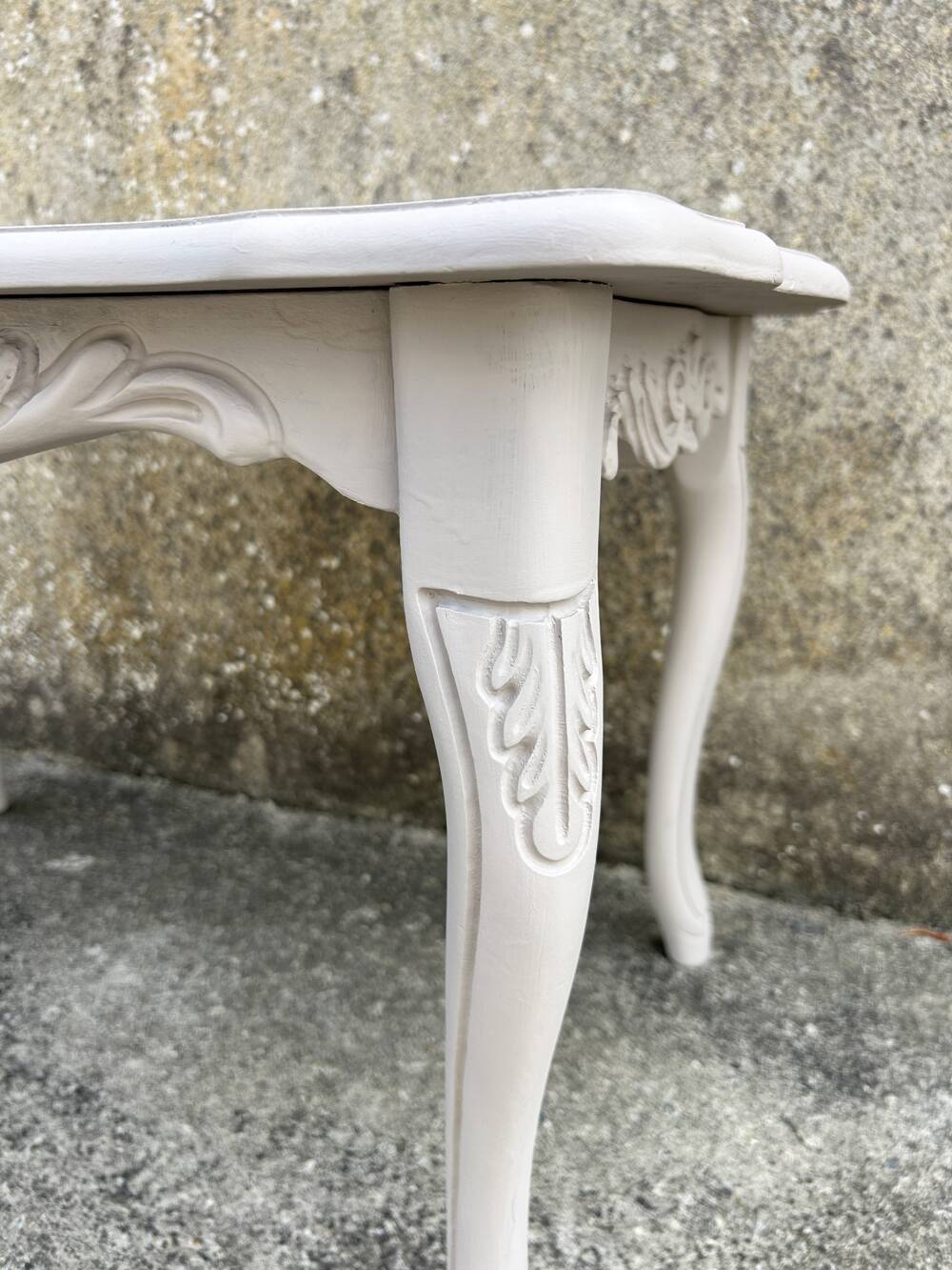 Small coffee or side table, oak, baroque style, vintage