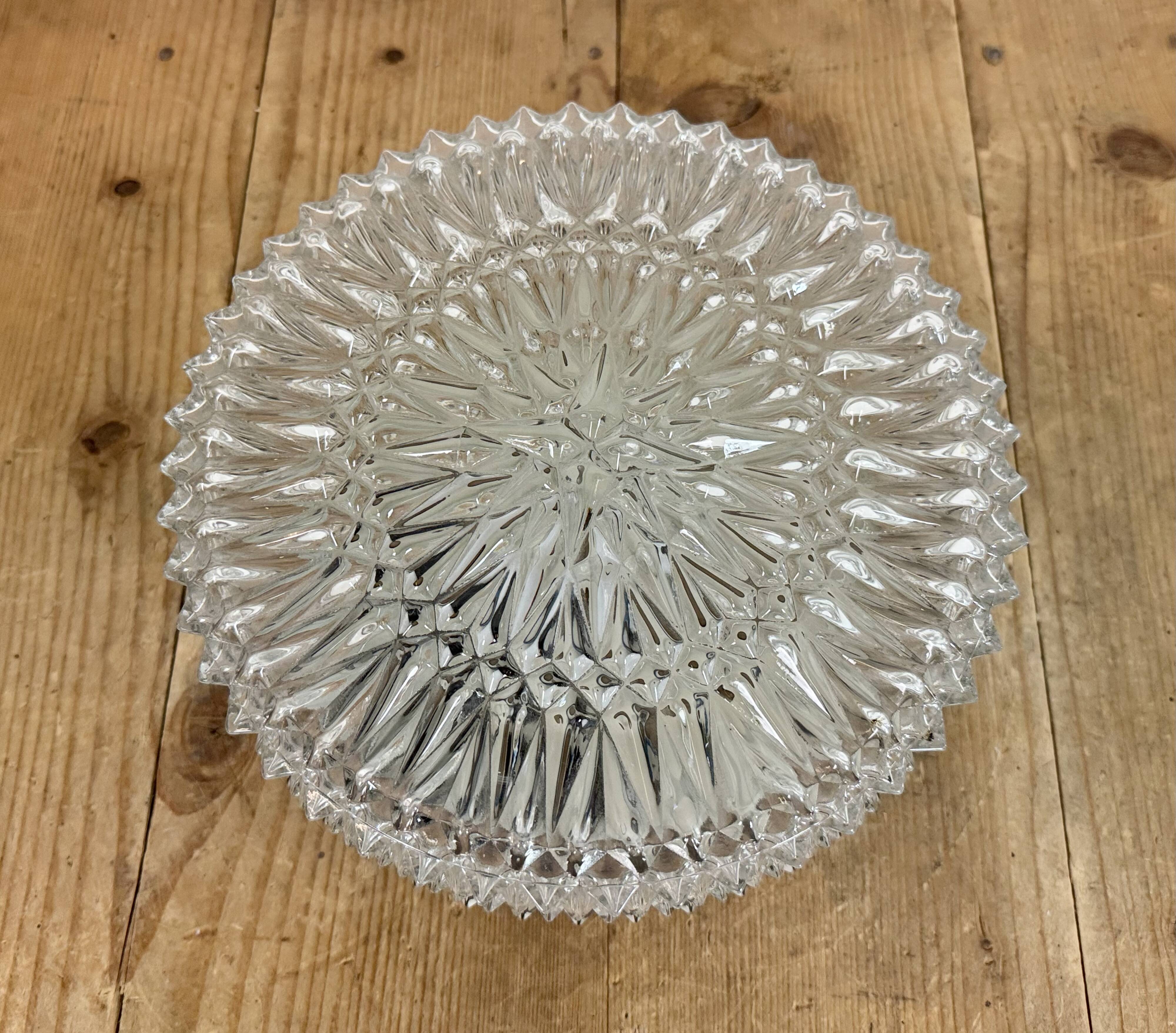 Vintage Glass Wall or Ceiling Light from Napako, 1970s