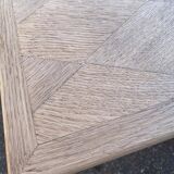 Renovated 19th-century Breton farmhouse dining table, extendable, in oak, 200-290 cm.