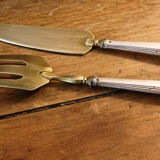 Fish serving cutlery, filled silver