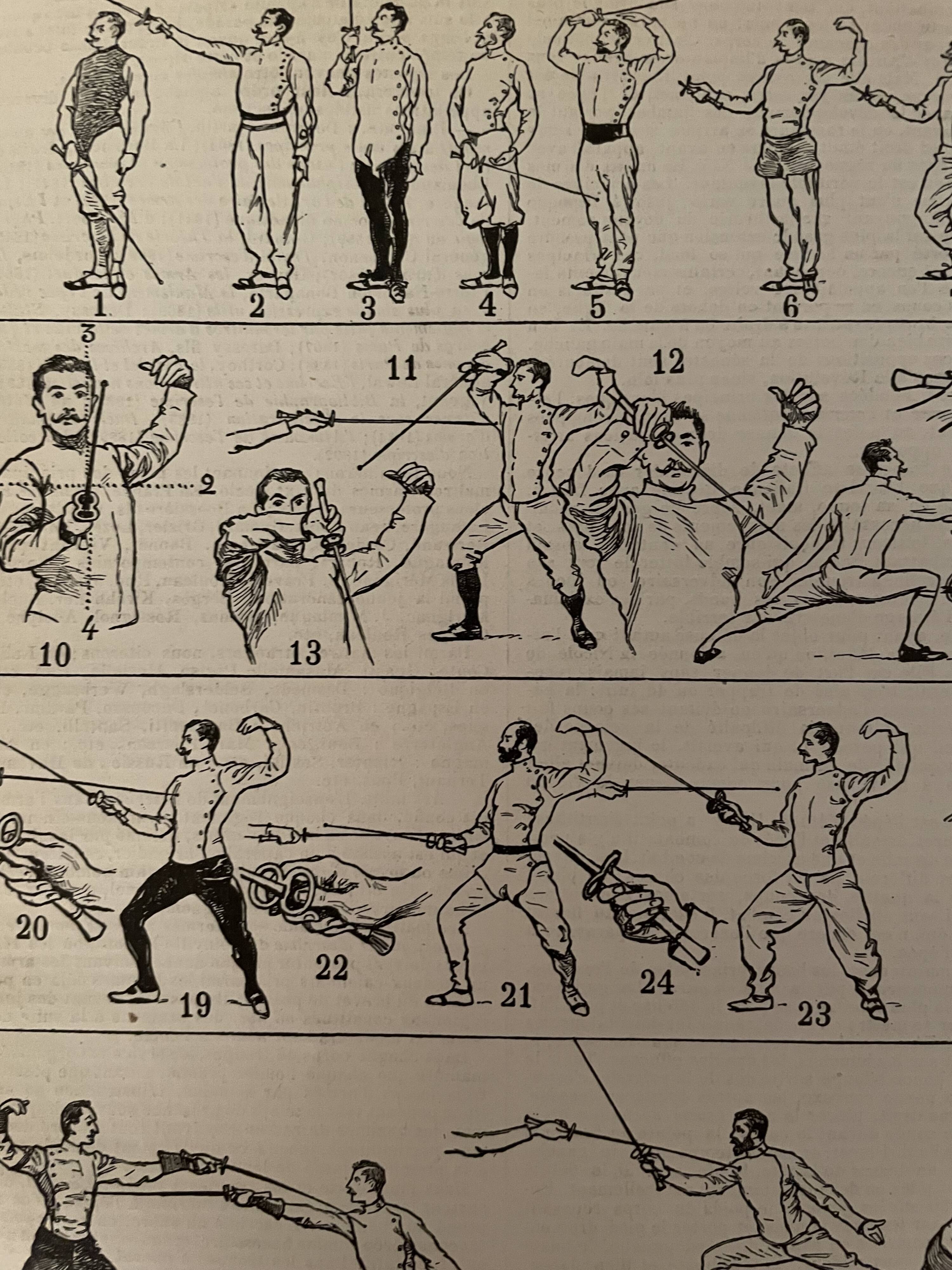 Lithograph engraving on fencing of 1897