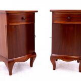 Paire de tables de chevet, Pologne, années 1940. Après rénovation.