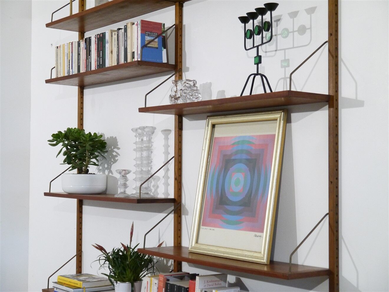 1960 vintage Scandinavian teak shelf wall system