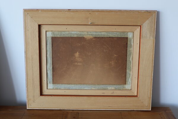 Tableau ancien nature morte dame jeanne et pommes