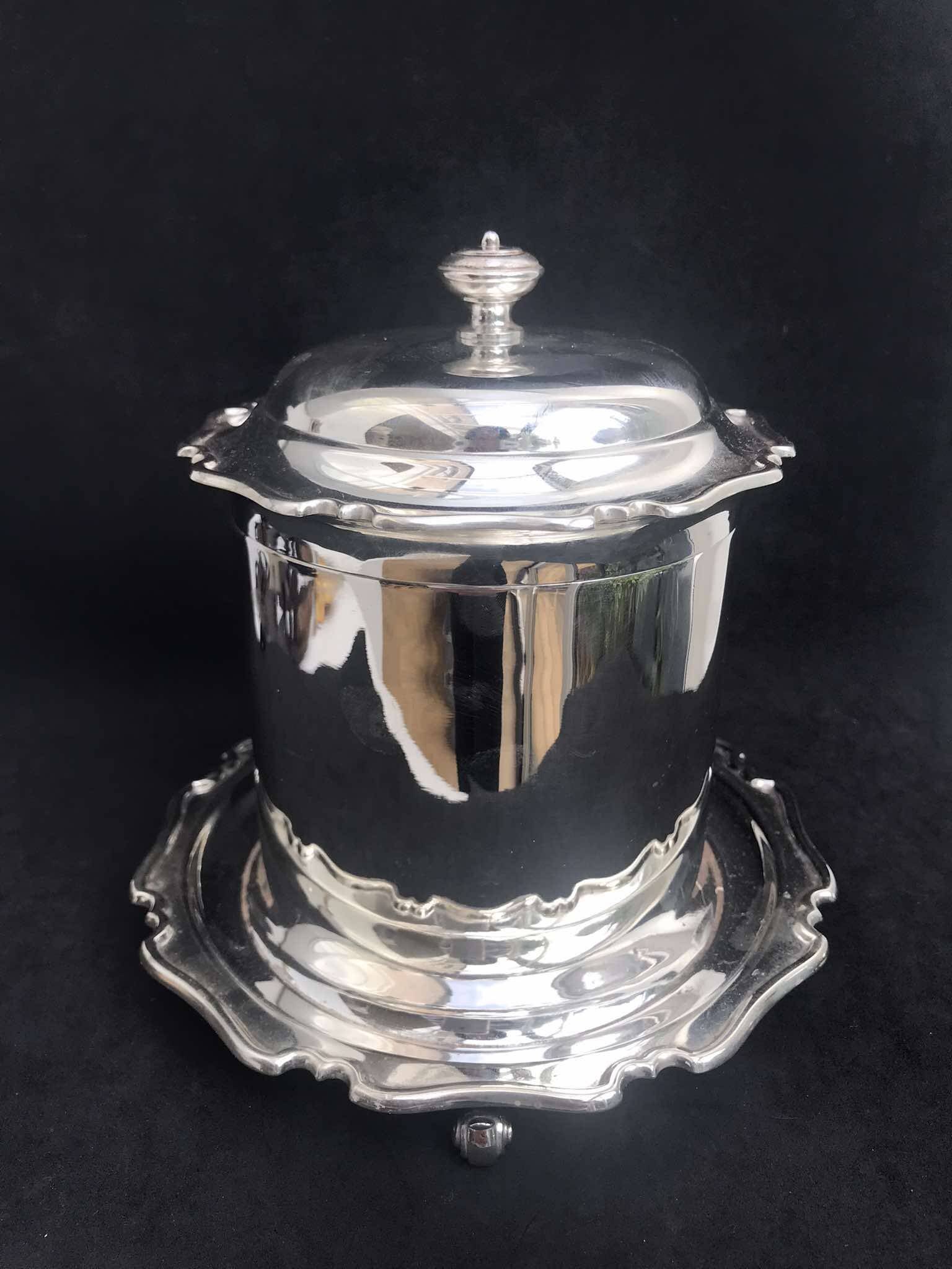 Victorian silver-plated biscuit tin