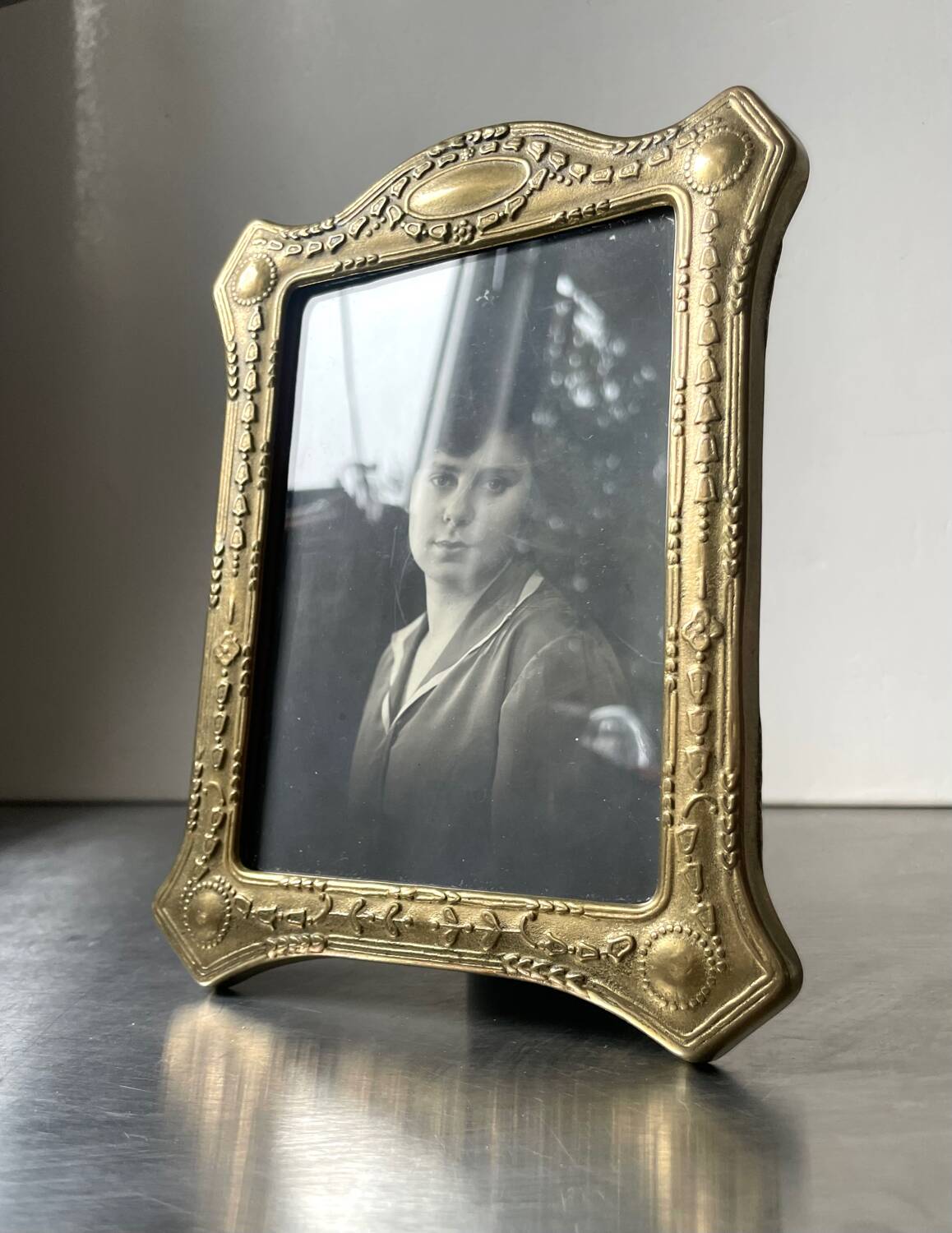 Antique metal frame  18 cm  x 13.5  cm