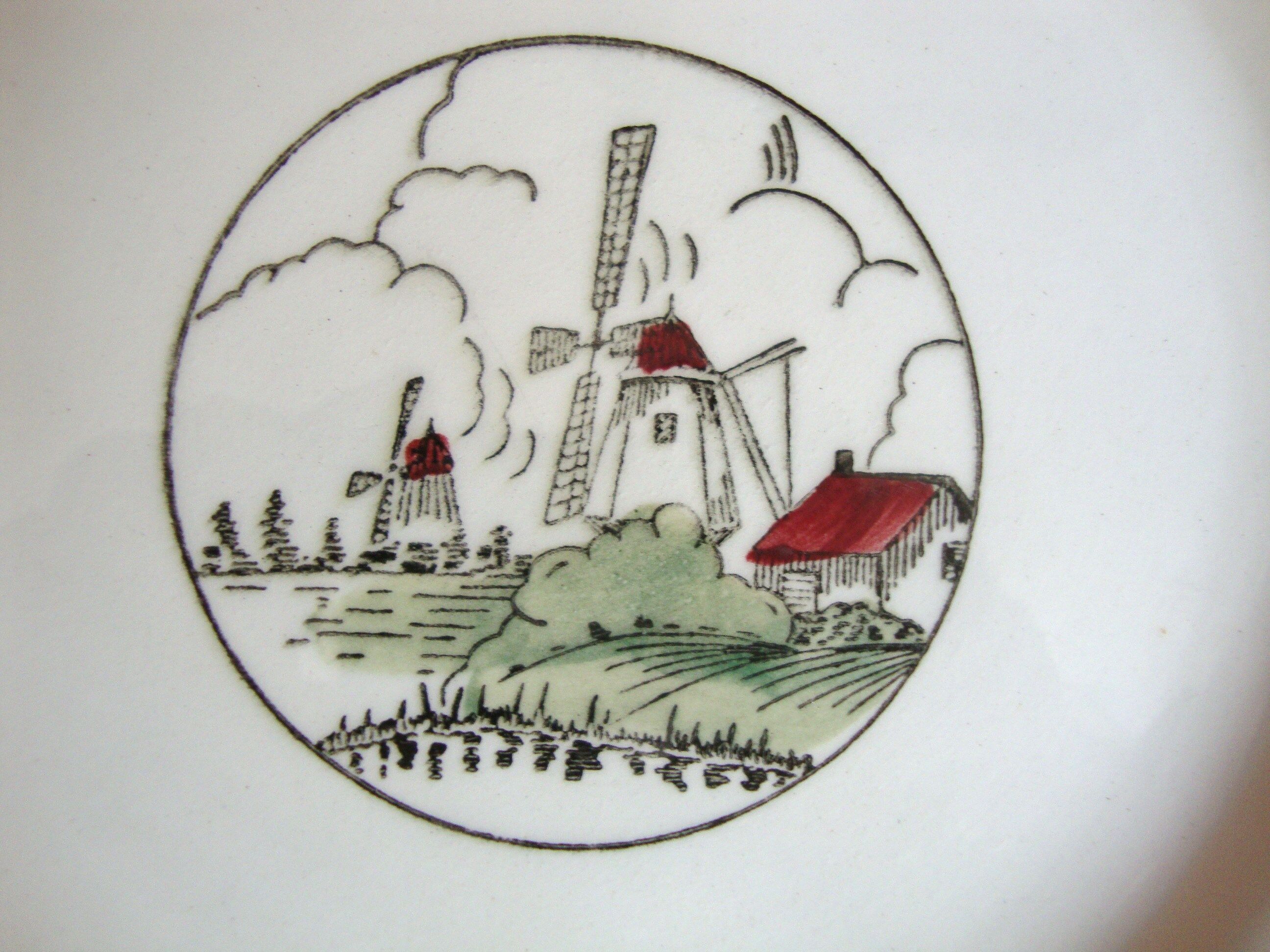 Set of 2 flat plates St Amand décor Flanders