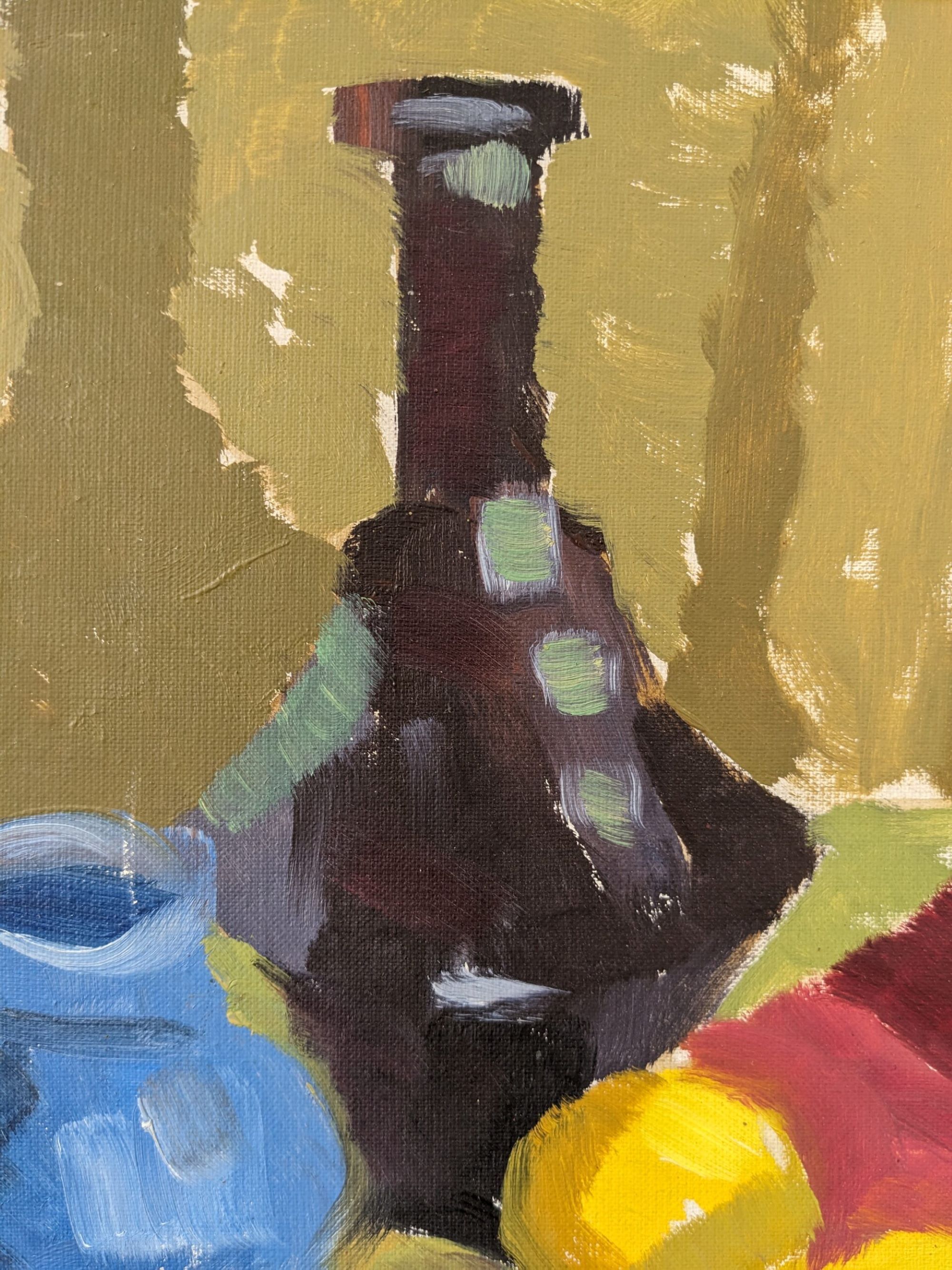 Mid-Century Modern Swedish "Lemons & Pots" Vintage Still Life Oil Painting, 1949